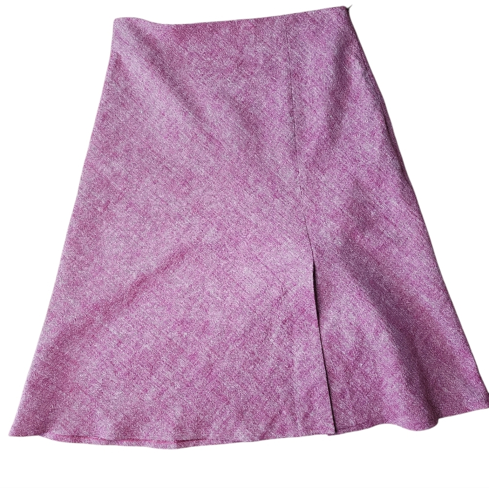 Alain Manoukian Bubblegum Pink White Tweed Linen Skirt 8 - Picture 2 of 7